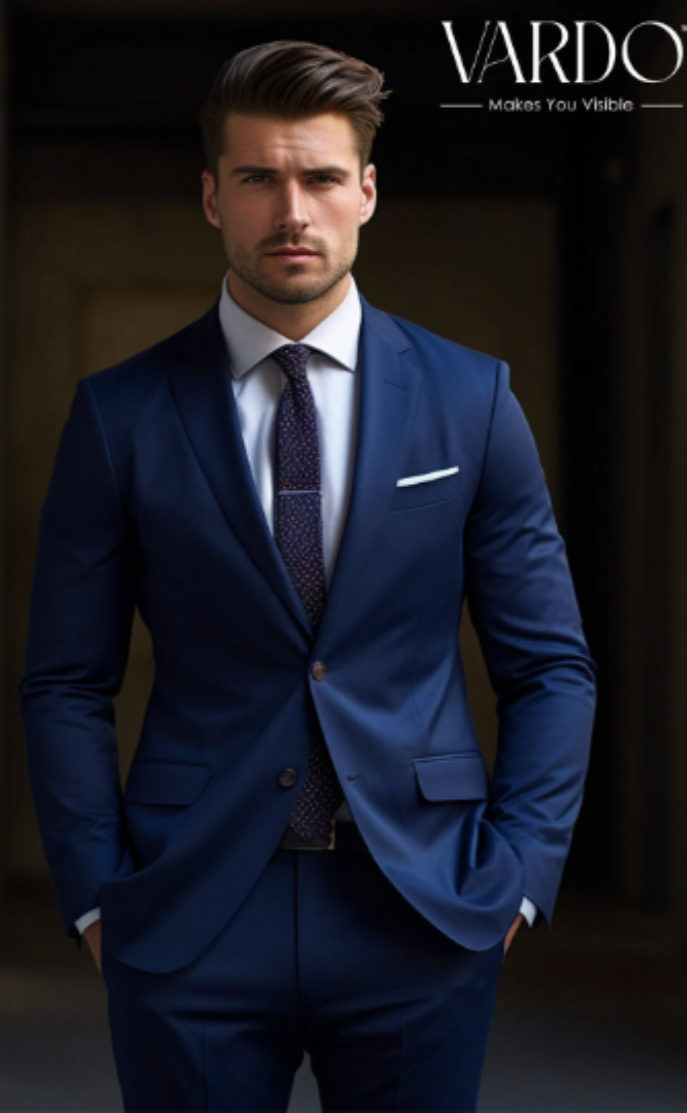 Premium Navy Blue Two Piece Suit for Men