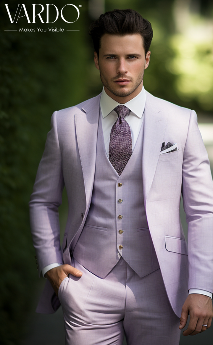 Gentleman's Light Purple Three-Piece Suit