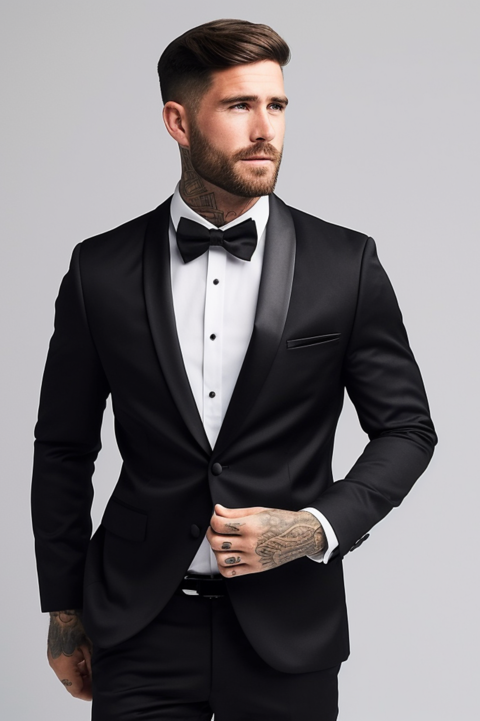 BLACK 2 PIECE TUXEDO SUIT VARDO