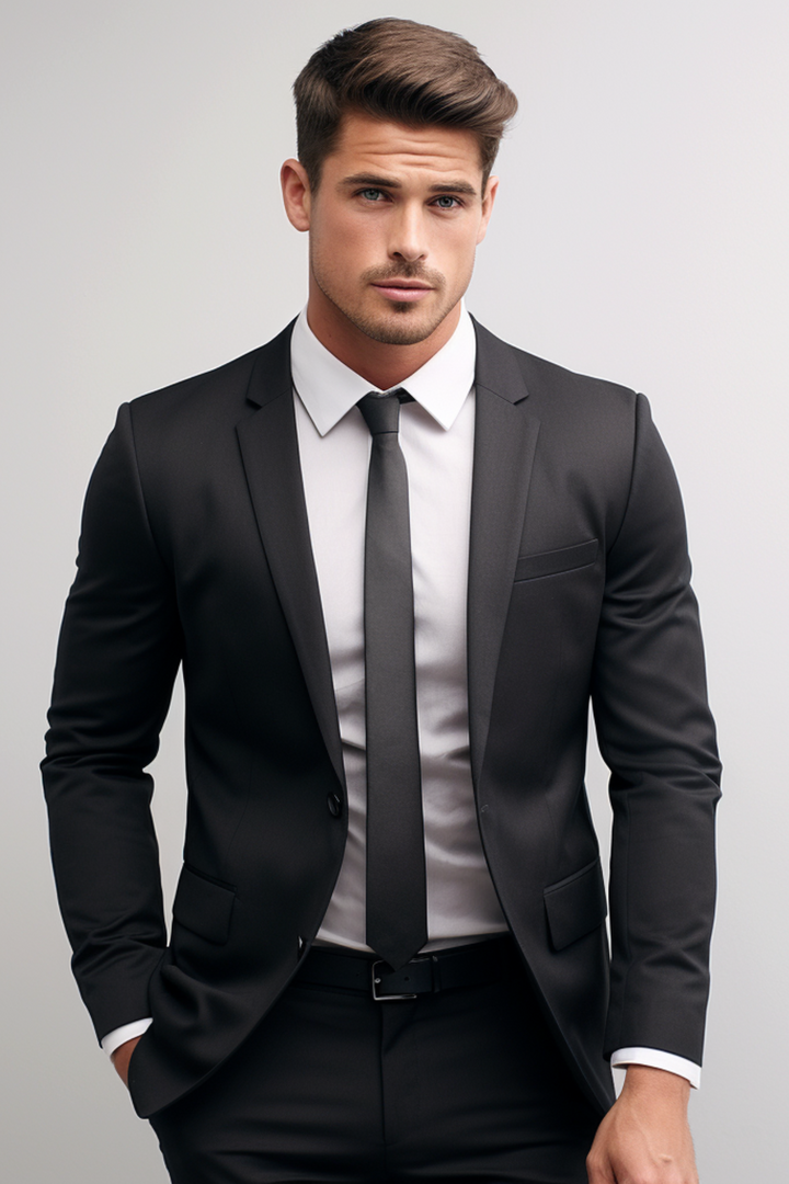 BLACK SLIM FIT 2 PIECE SUIT