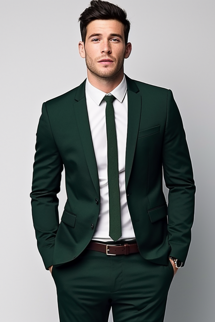 DARK GREEN 2 PIECE SLIM FIT SUIT