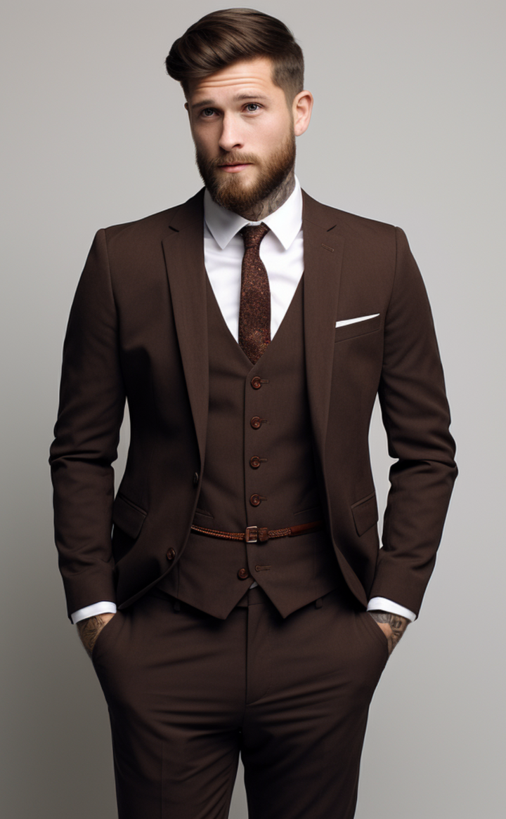 DARK BROWN SUIT 3-PIECE