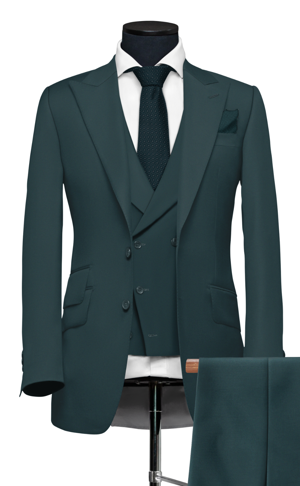 GREEN THREE PIECE SLIM FIT SUIT