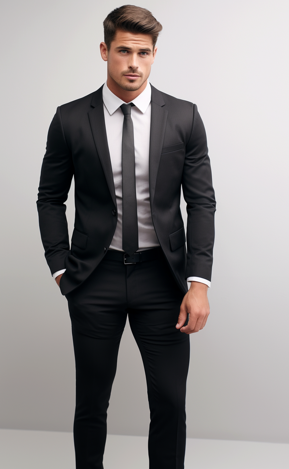 BLACK SLIM FIT 2 PIECE SUIT