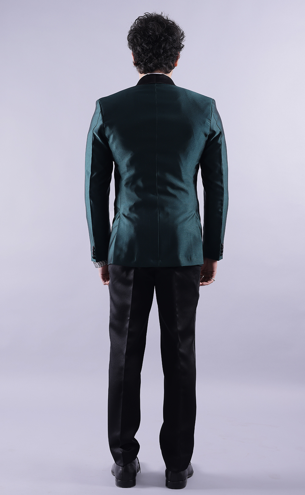 Men’s Green Tuxedo Jacket with Black Pants - Premium Terry Rayon Formal Suit