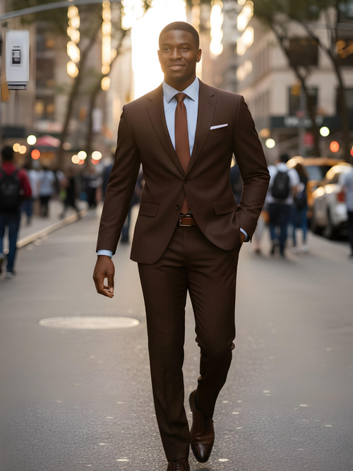 Elegant Chocolate Brown Suit for Men