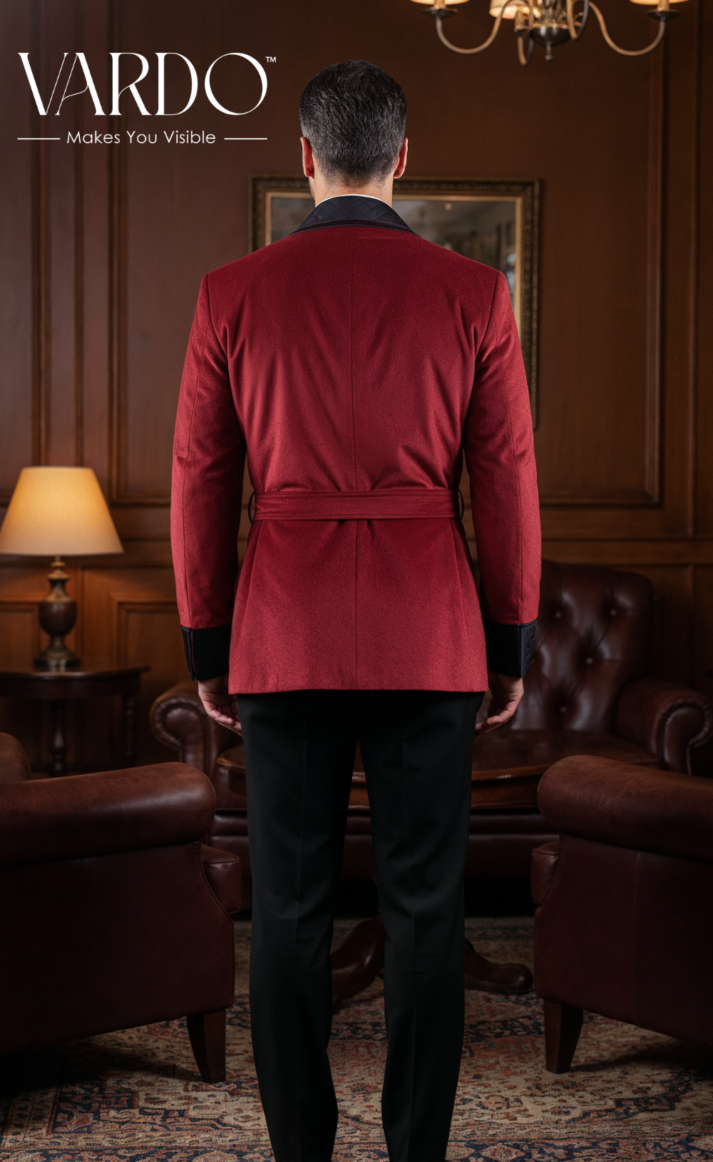 Men’s Red Velvet Smoking Jacket - Luxury Formal Attire, Elegant Dinner Blazer