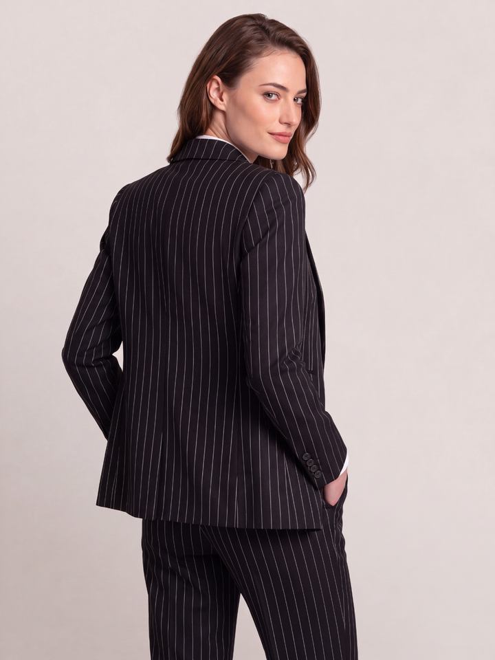 Noir Pinstripe Tailored Women’s Suit