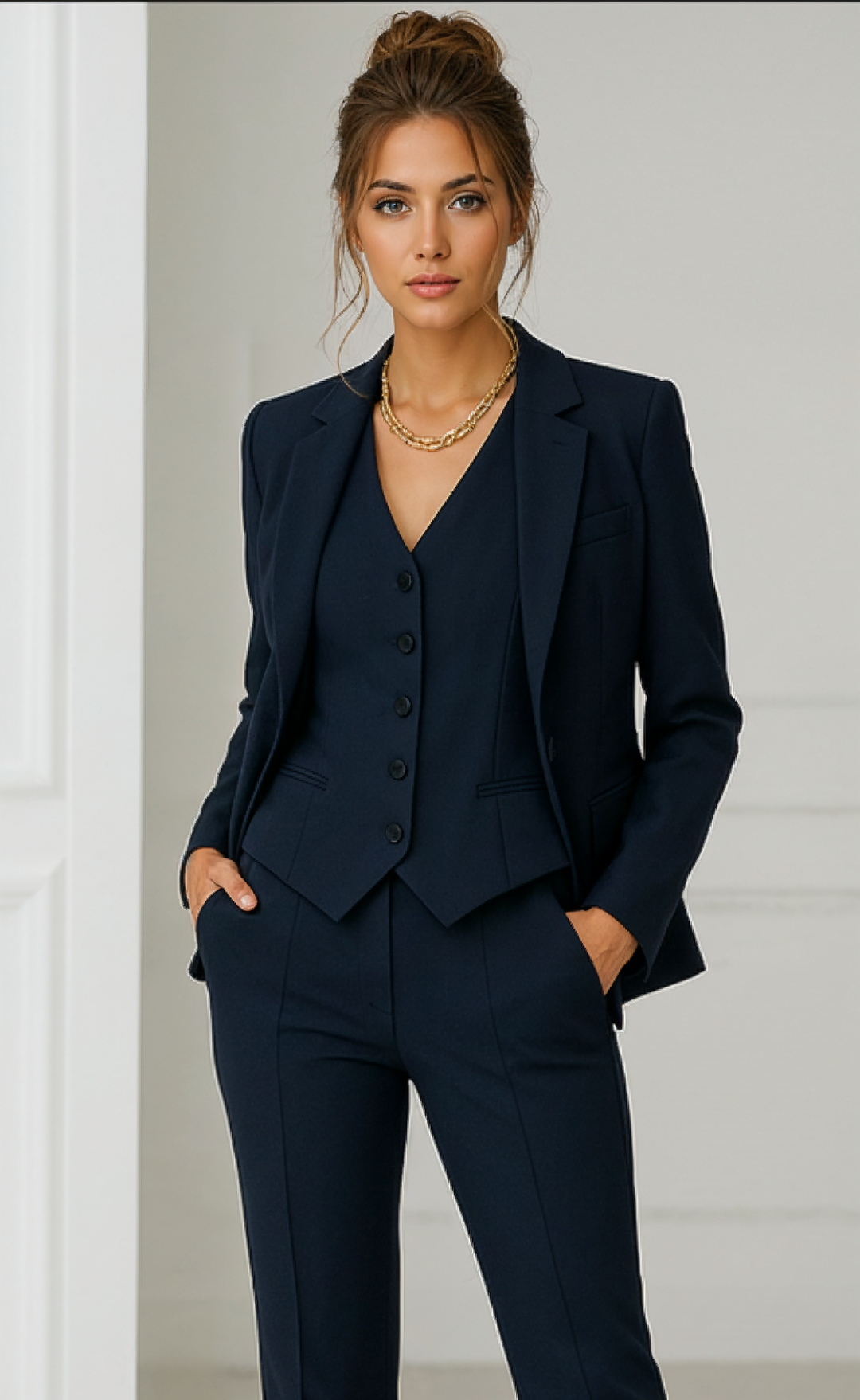 Navy Blue Three-Piece Suit – Classic Precision. Modern Power