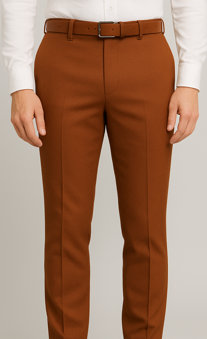 BURNT ORANGE 2 PIECE SLIM FIT SUIT