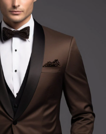 Elegant Coffee Brown Tuxedo Suit for Men - Premium Formal Wear - Tailored Suit