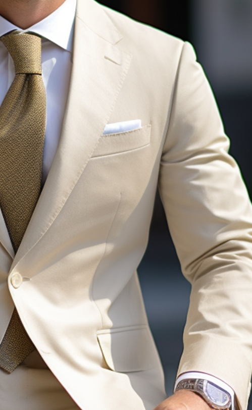 Elegant Cream Two-Piece Suit for Men