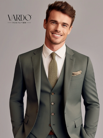 Men's Green Notch Lapel 3-Piece Suit - Unique Formal & Business Wear