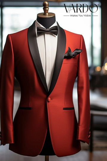 Classic Red Two-Piece Tuxedo Suit for Men