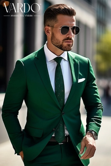 Classic Men's Emerald Green Two-Piece Suit