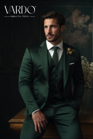 Men's Dark Emerald Green 3-Piece Suit