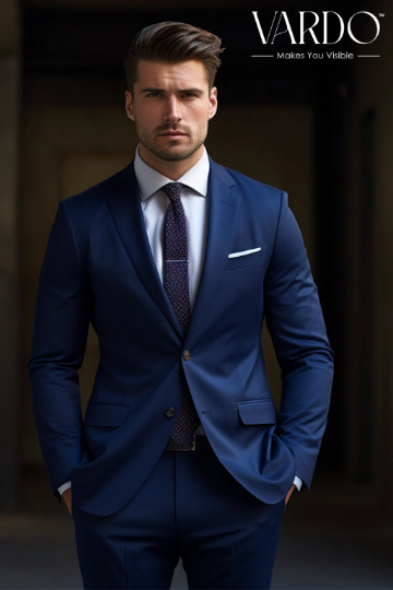 Premium Navy Blue Two Piece Suit for Men