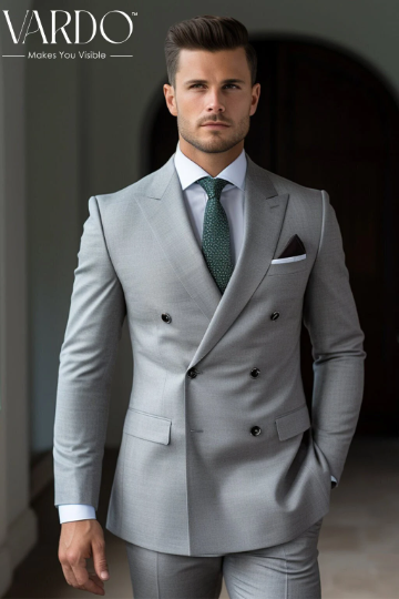 Worsted Grey Double Breasted Suit