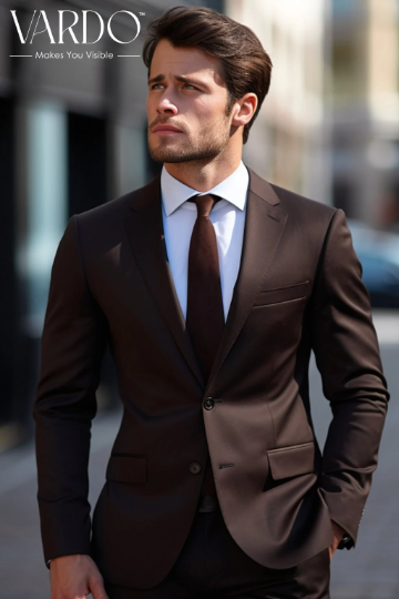 Premium Dark Brown Two-Piece Suit