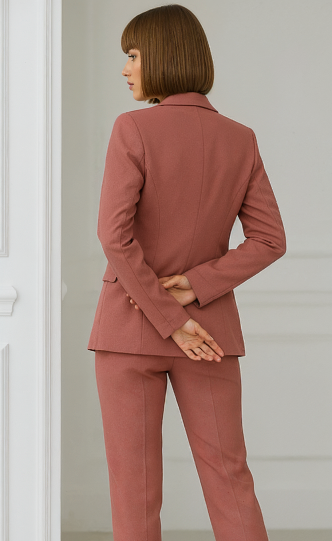Dusty Rose Three-Piece Suit – Soft Hue. Strong Presence