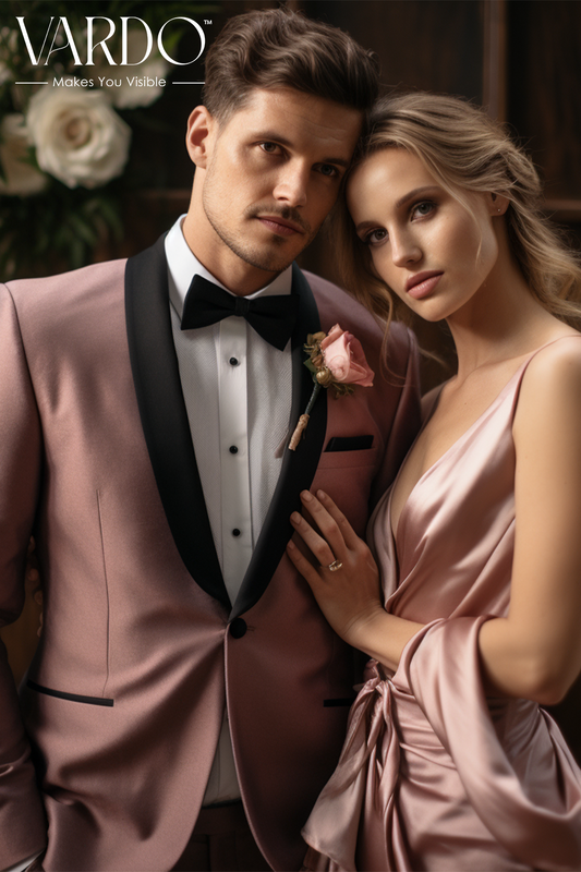 Premium Dusty Rose Tuxedo Suit for Men