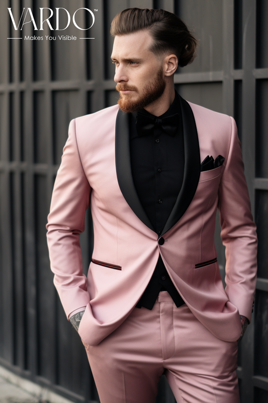 Classic Men's Dusty Rose Tuxedo Suit