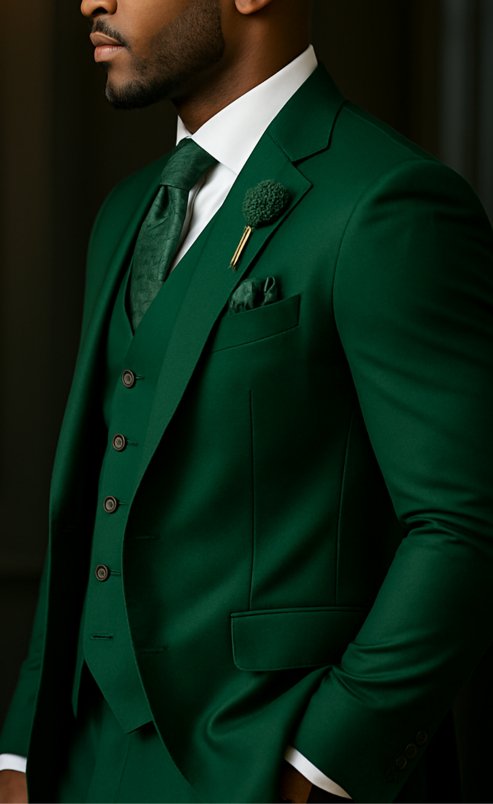 Emerald Green Wedding and Business Three Piece Suit for Men - Bold, Versatile, and Elegant