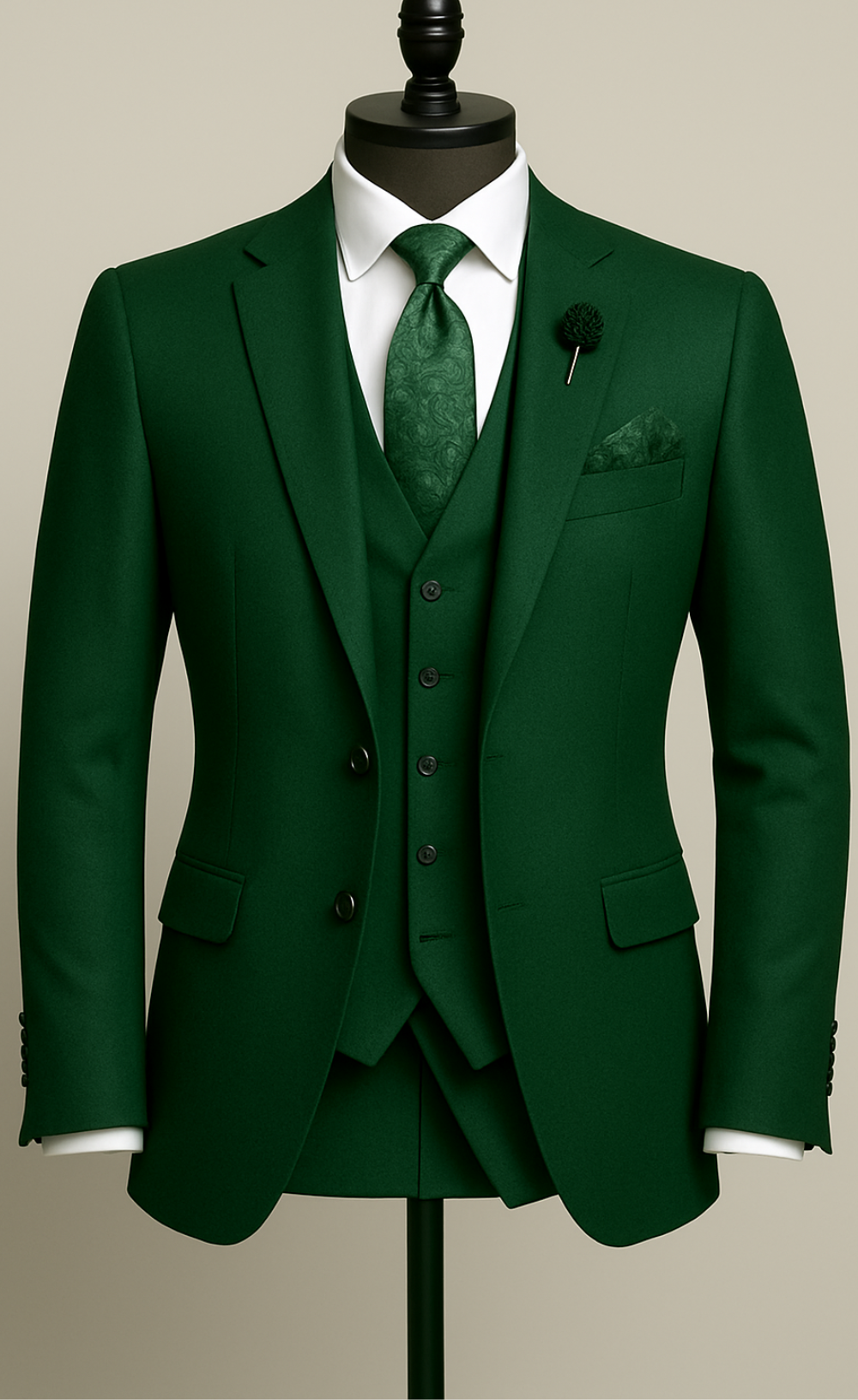 Emerald Green Wedding and Business Three Piece Suit for Men - Bold, Versatile, and Elegant