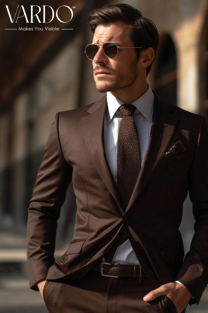 Elegant Dark Brown Two piece Suit