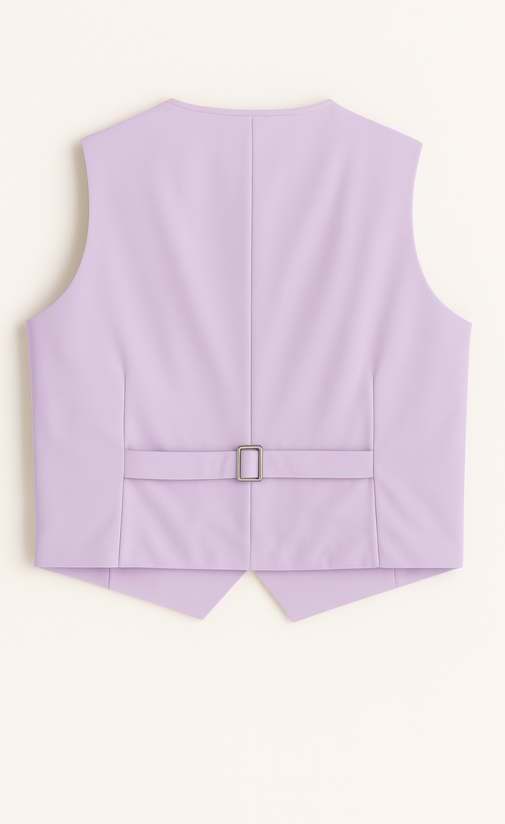 Light Purple Vest for Men – Fully Lined 5-Button Pastel Waistcoat