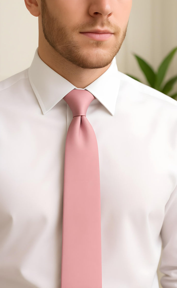 Handmade Dusty Rose Tie – Soft Sophistication with a Romantic Touch
