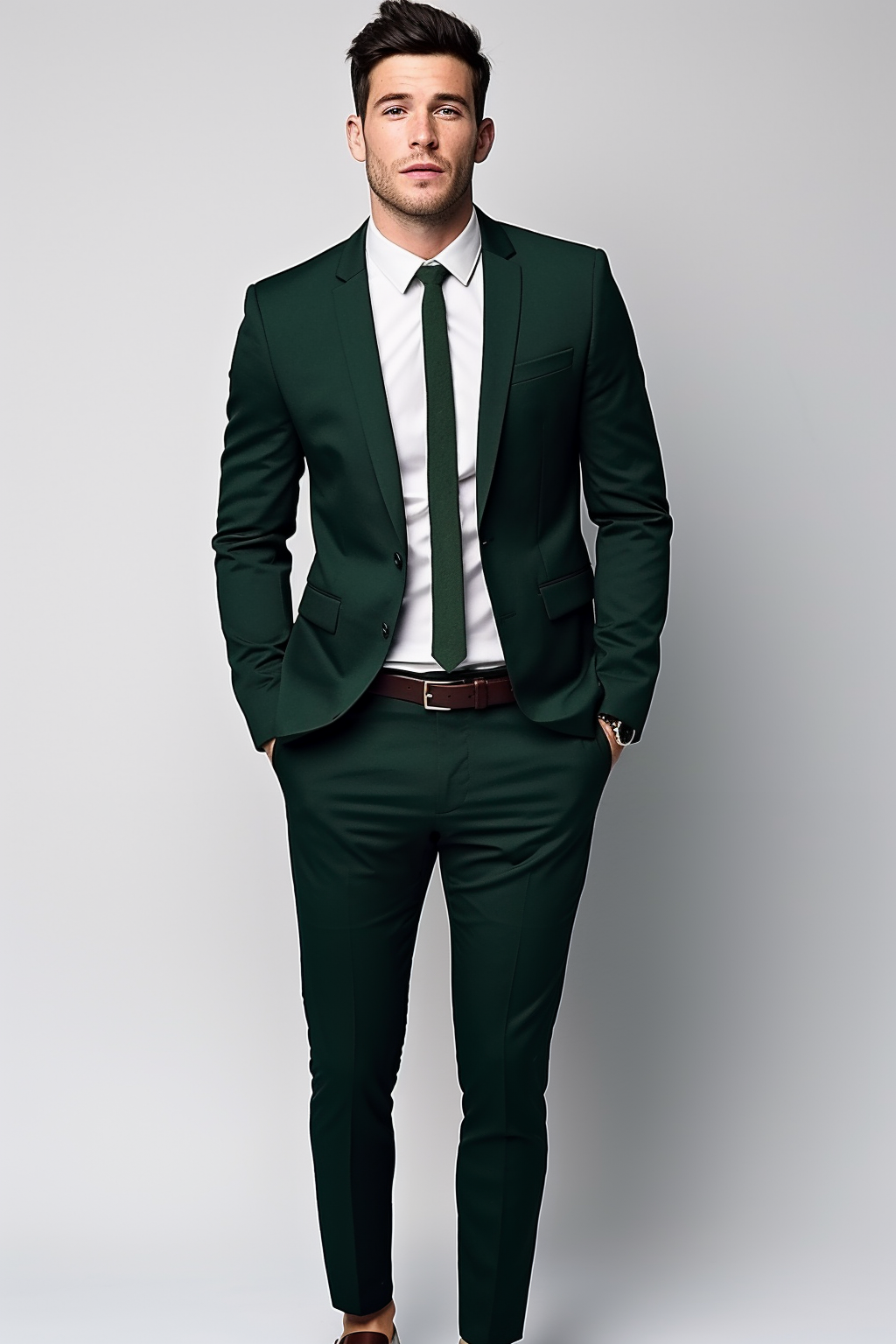 DARK GREEN 2 PIECE SLIM FIT SUIT – VARDO