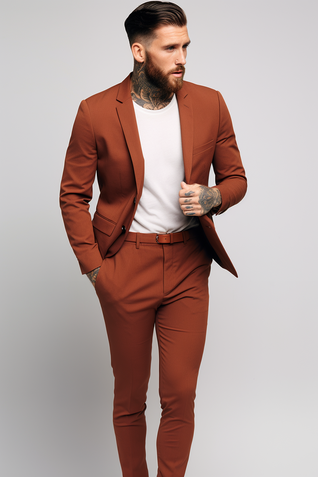 Burnt orange blazer dress shop