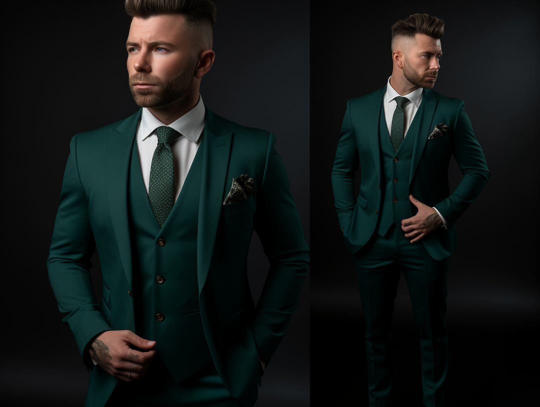 Dark Green Three Piece Wedding Suit Perfect for Weddings and Busines VARDO