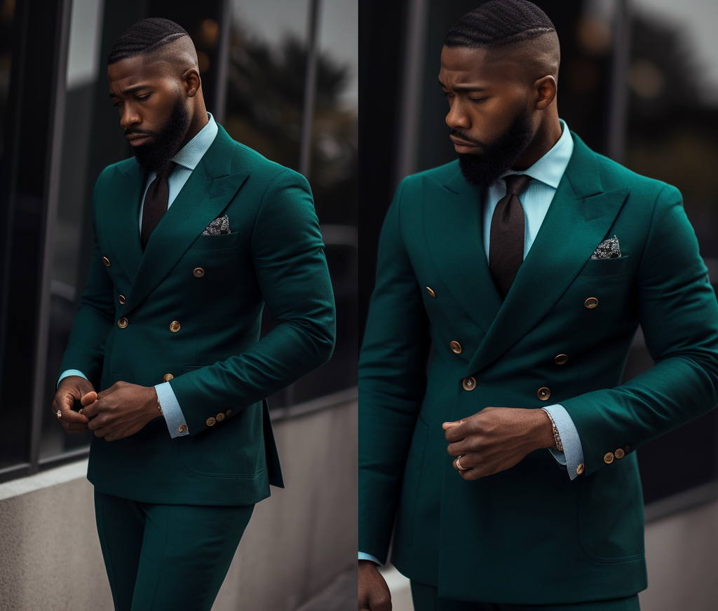 Dark Green Double Breasted Suit Perfect for Weddings and Business VARDO