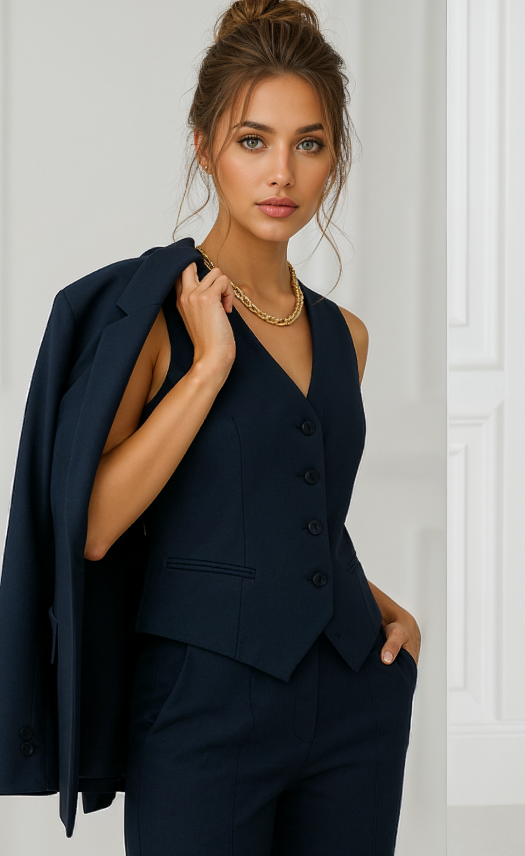 Navy Blue Three-Piece Suit – Classic Precision. Modern Power