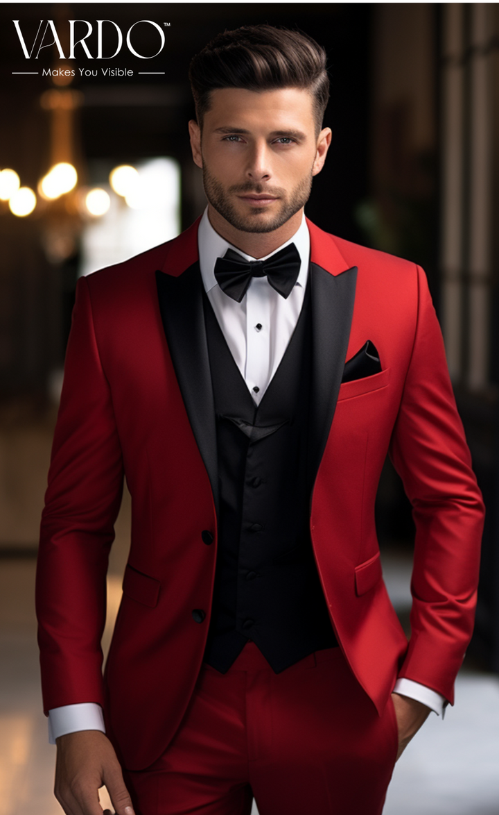 Men's Red Tuxedo Suit