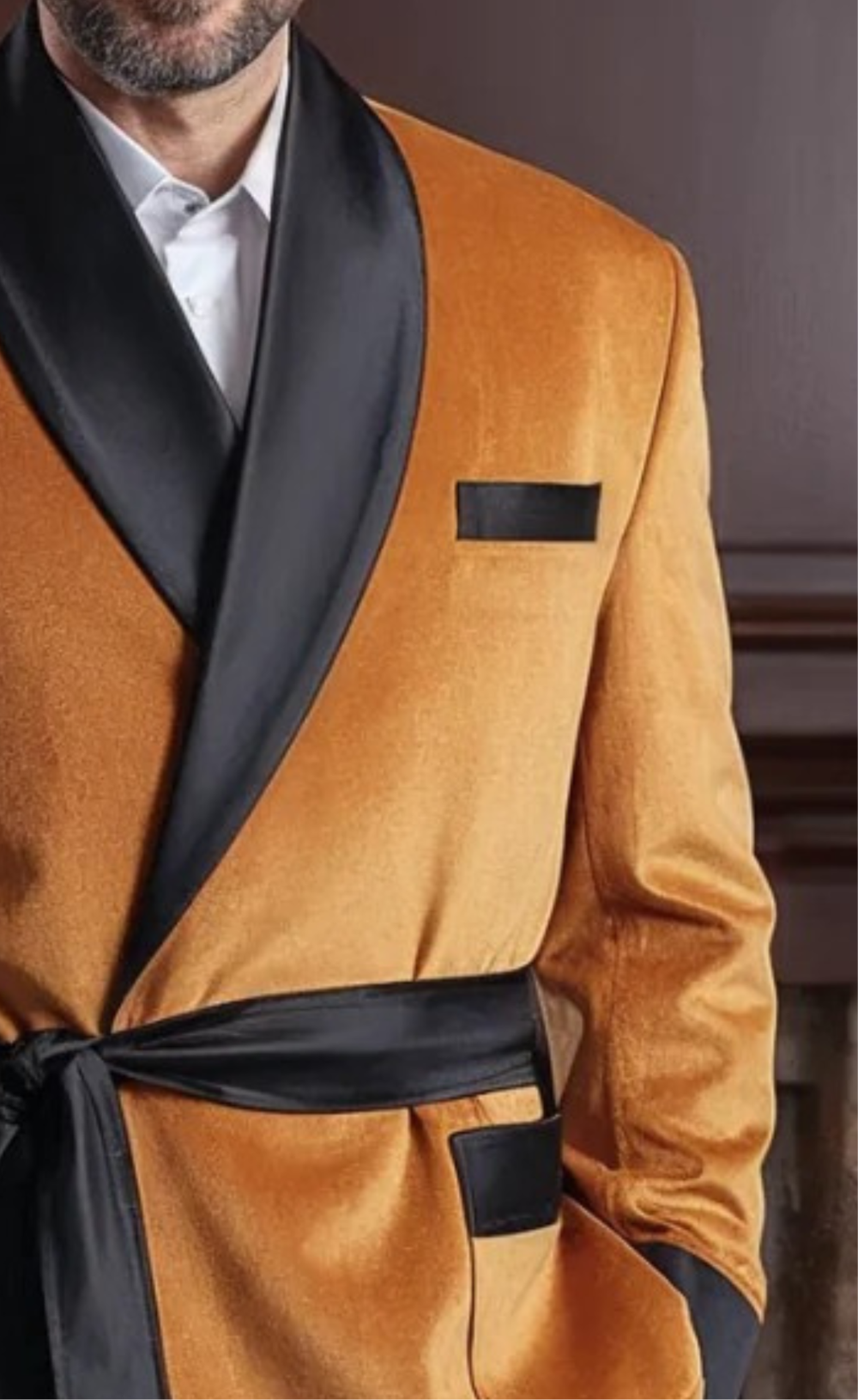 The Golden Velvet Smoking Jacket